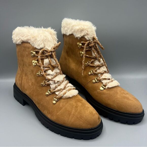 J. Crew Faux Fir Tan Winter Hiking Boots - Picture 6 of 6